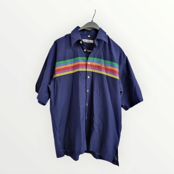 Ben Sherman Other - 90s Ben Sherman navy/striped Multicoloured Cotton shirt sz large